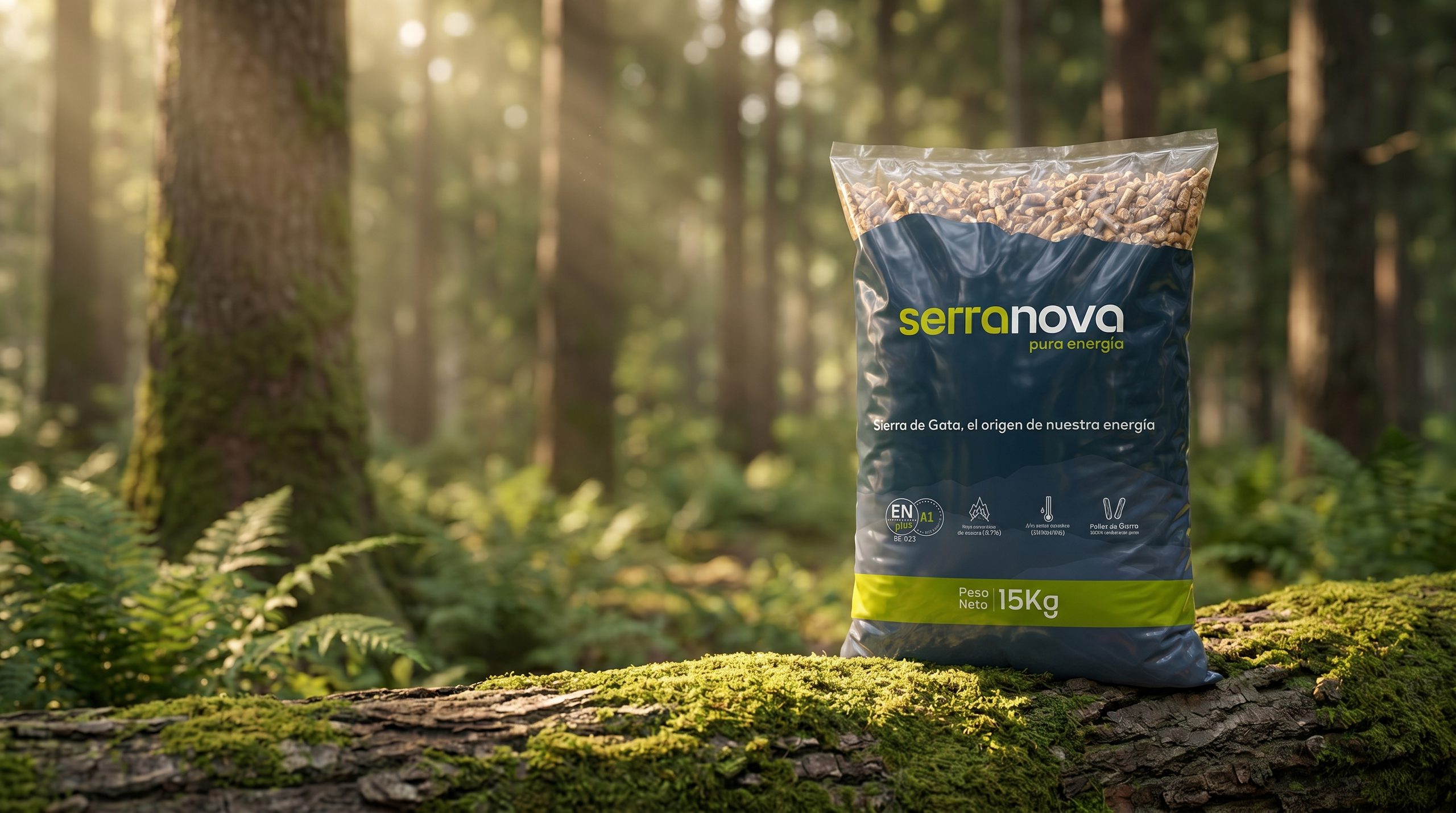 Pellets Serranova en bosque de Sierra de Gata